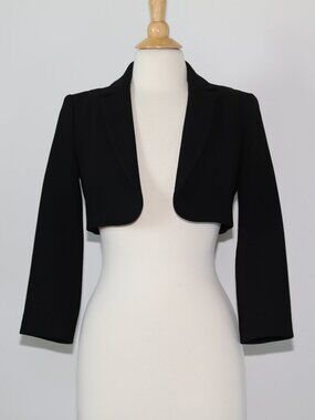 NWOT RARE MADE IN ITALY MICHAEL KORS WOOL CROPPED BLAZER JACKET OPEN FRONT SIZE2